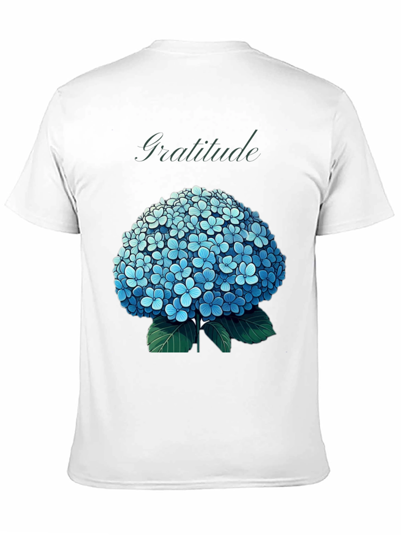 Gratitude Hydrangea Graphic Tee - Black