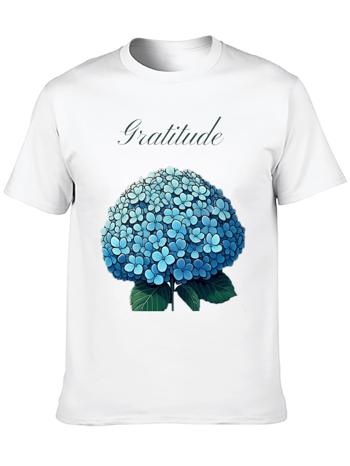 Gratitude Hydrangea Graphic Tee - Black