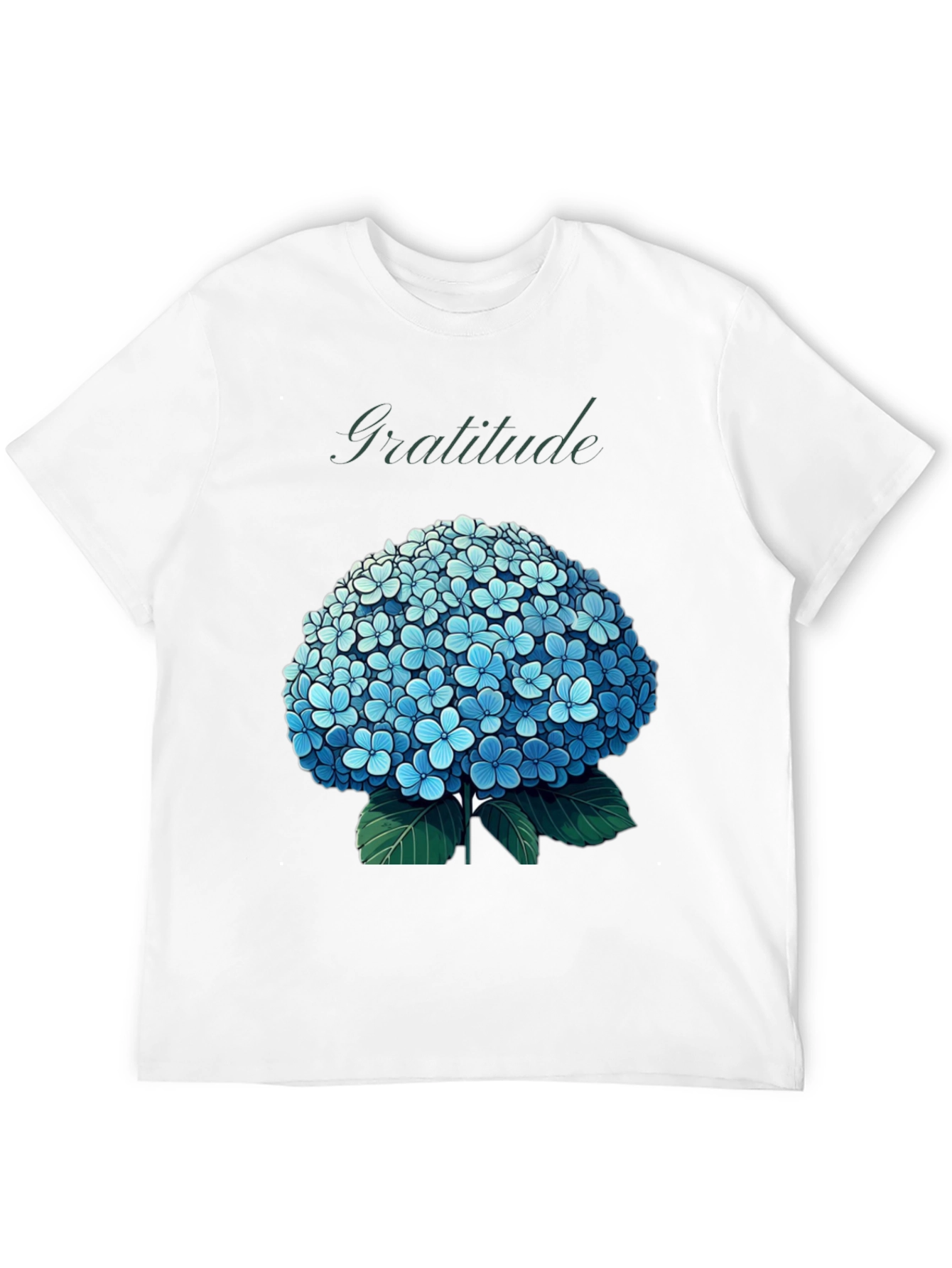 Gratitude Hydrangea Graphic Tee - Black