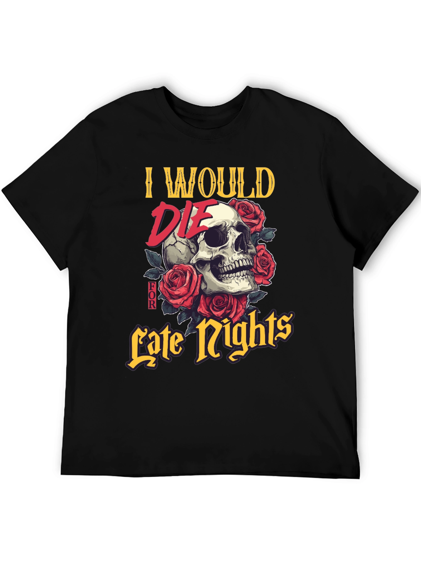 Skull & Roses Graphic T-Shirt - Late Nights