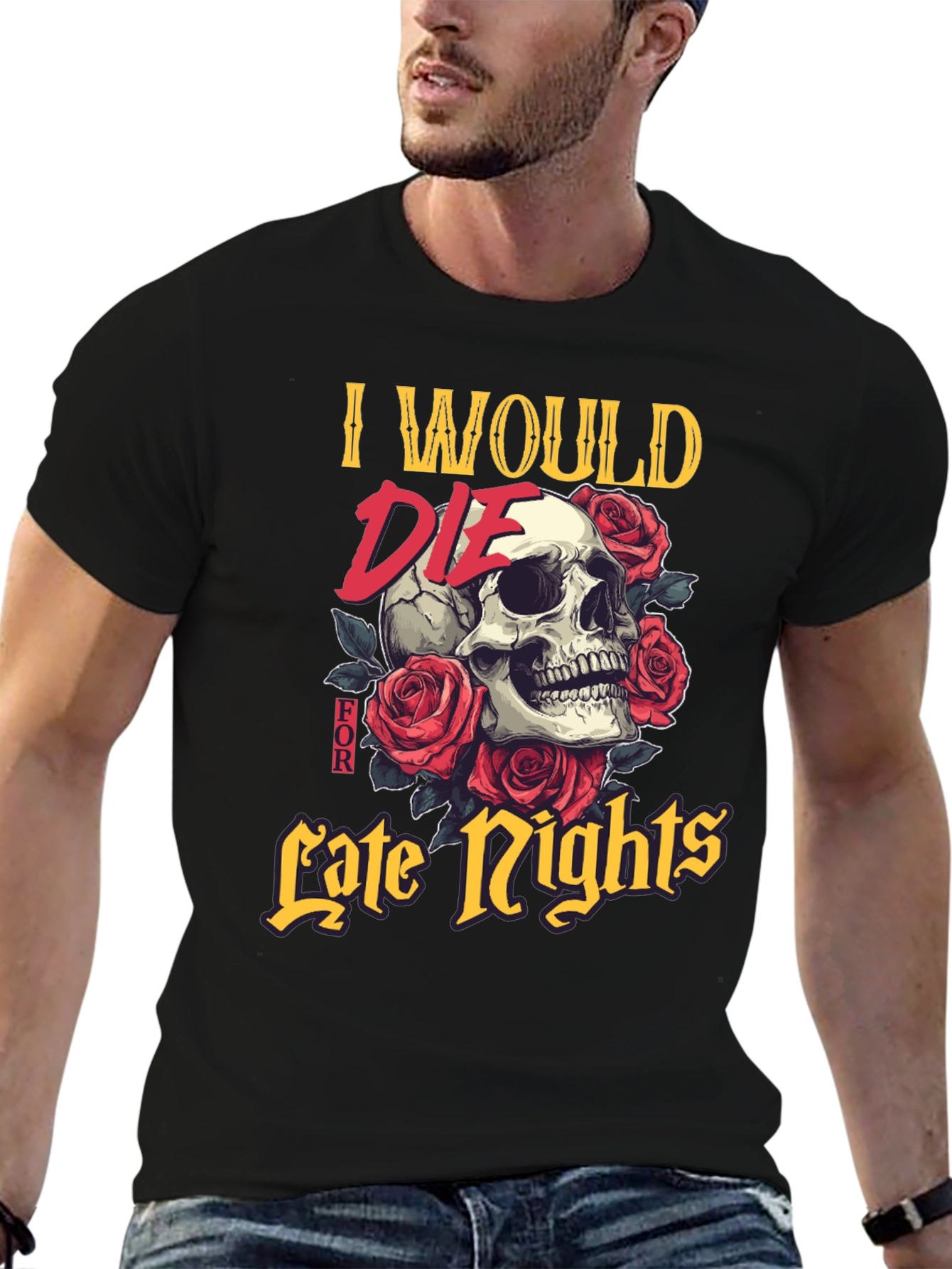 Skull & Roses Graphic T-Shirt - Late Nights