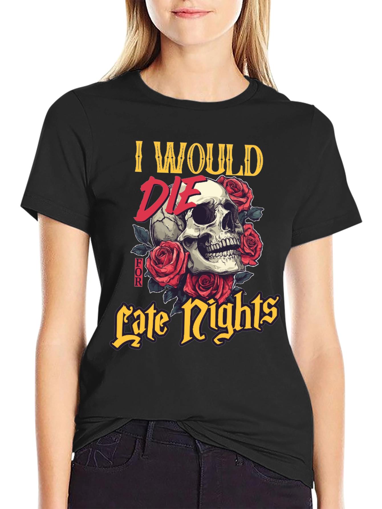 Skull & Roses Graphic T-Shirt - Late Nights