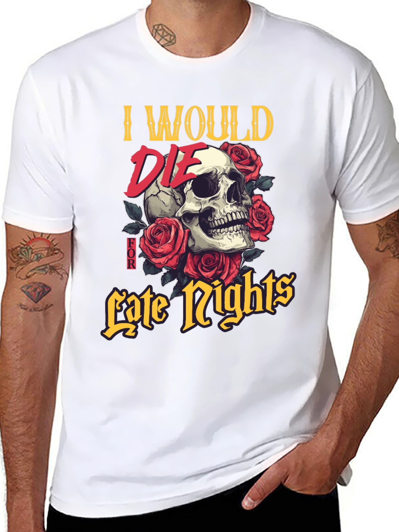 Skull & Roses Graphic T-Shirt - Late Nights