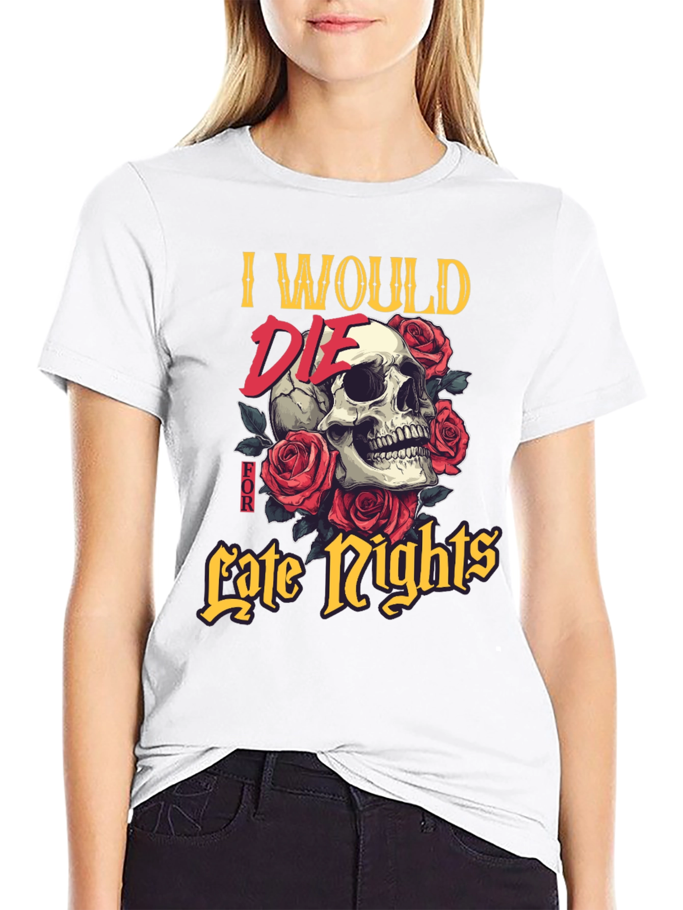 Skull & Roses Graphic T-Shirt - Late Nights