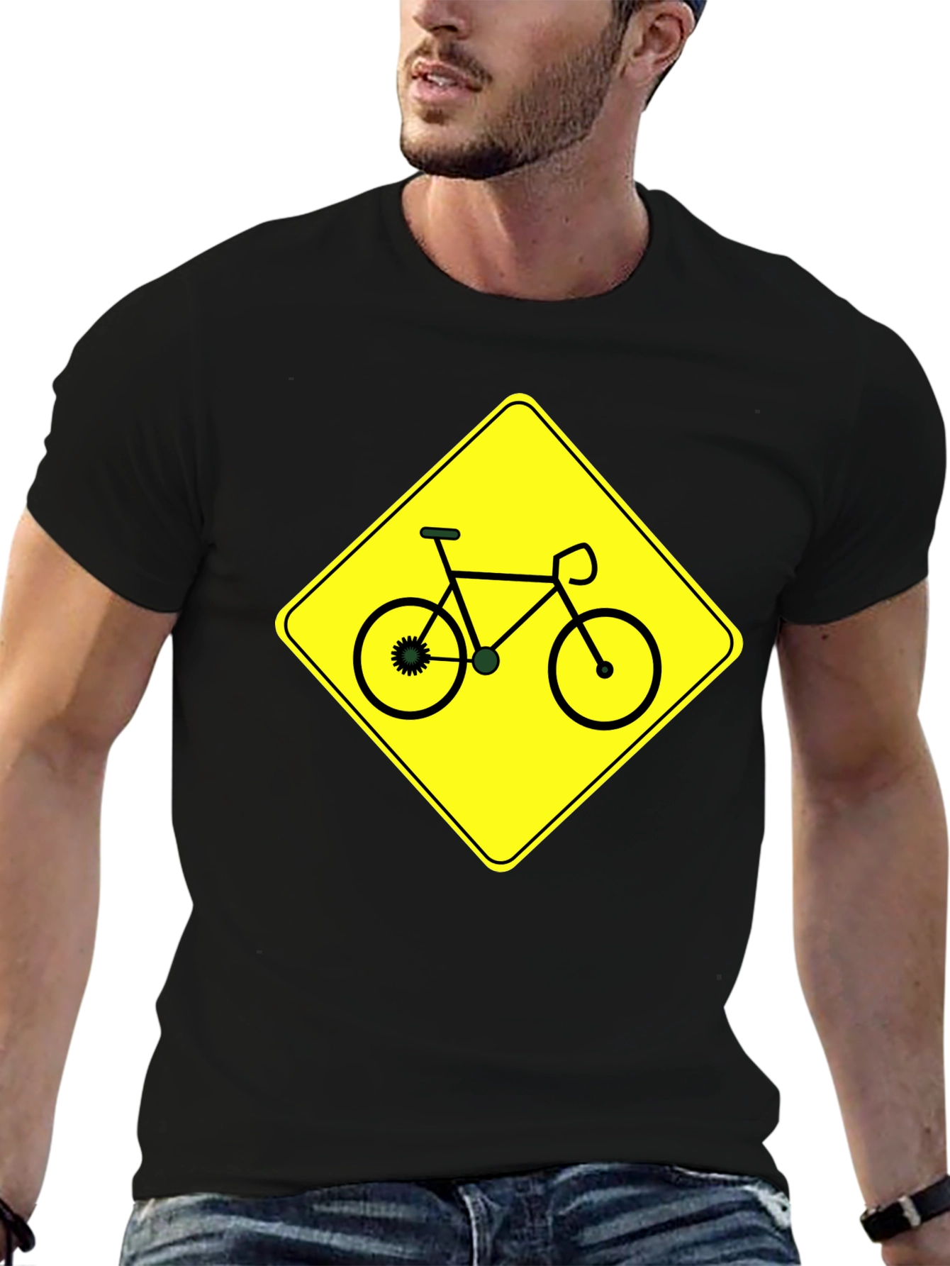 Bike Sign Graphic T-Shirt - Black
