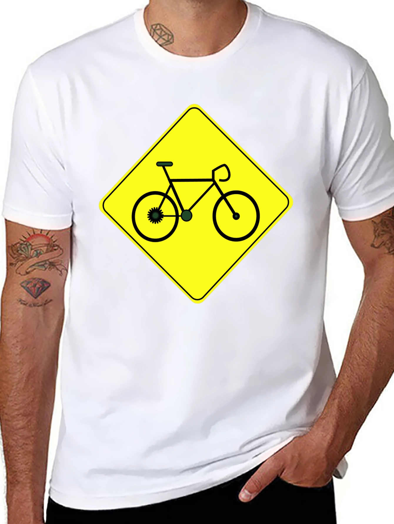 Bike Sign Graphic T-Shirt - Black