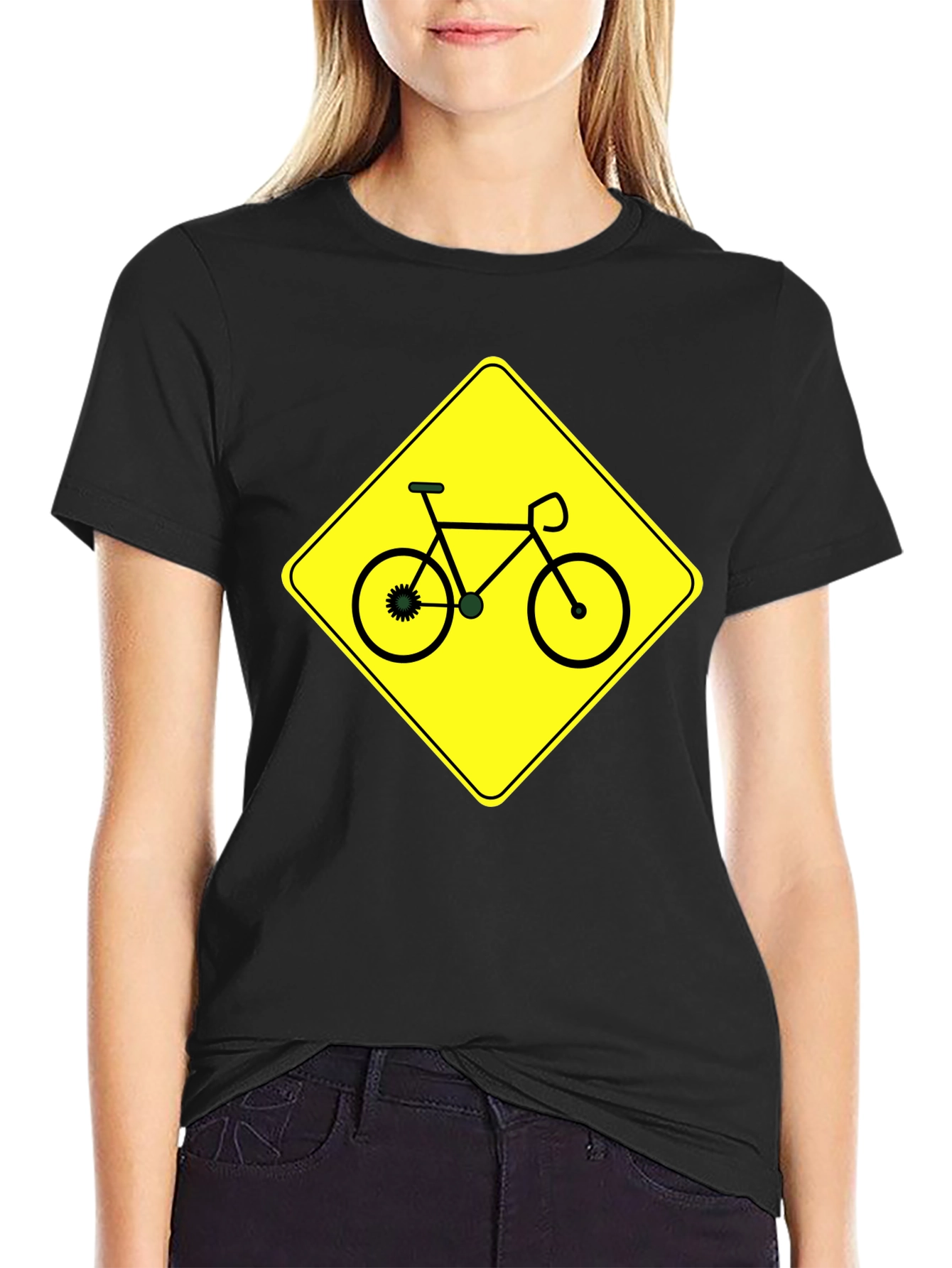 Bike Sign Graphic T-Shirt - Black