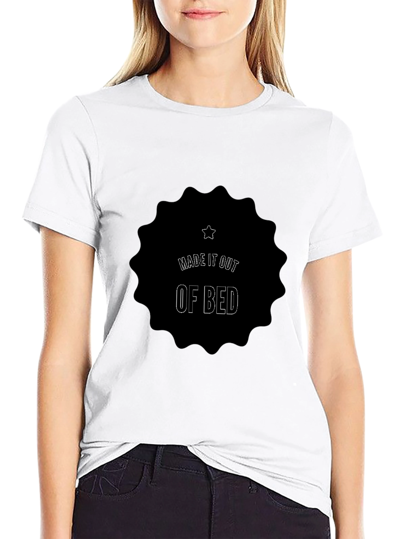 Made It Out Of Bed Black Tee