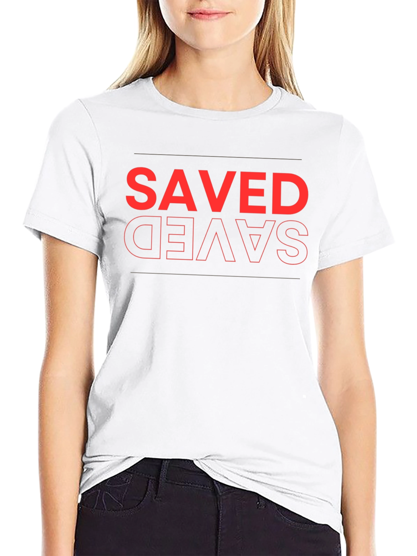 Saved Graphic Tee - Black Cotton T-Shirt