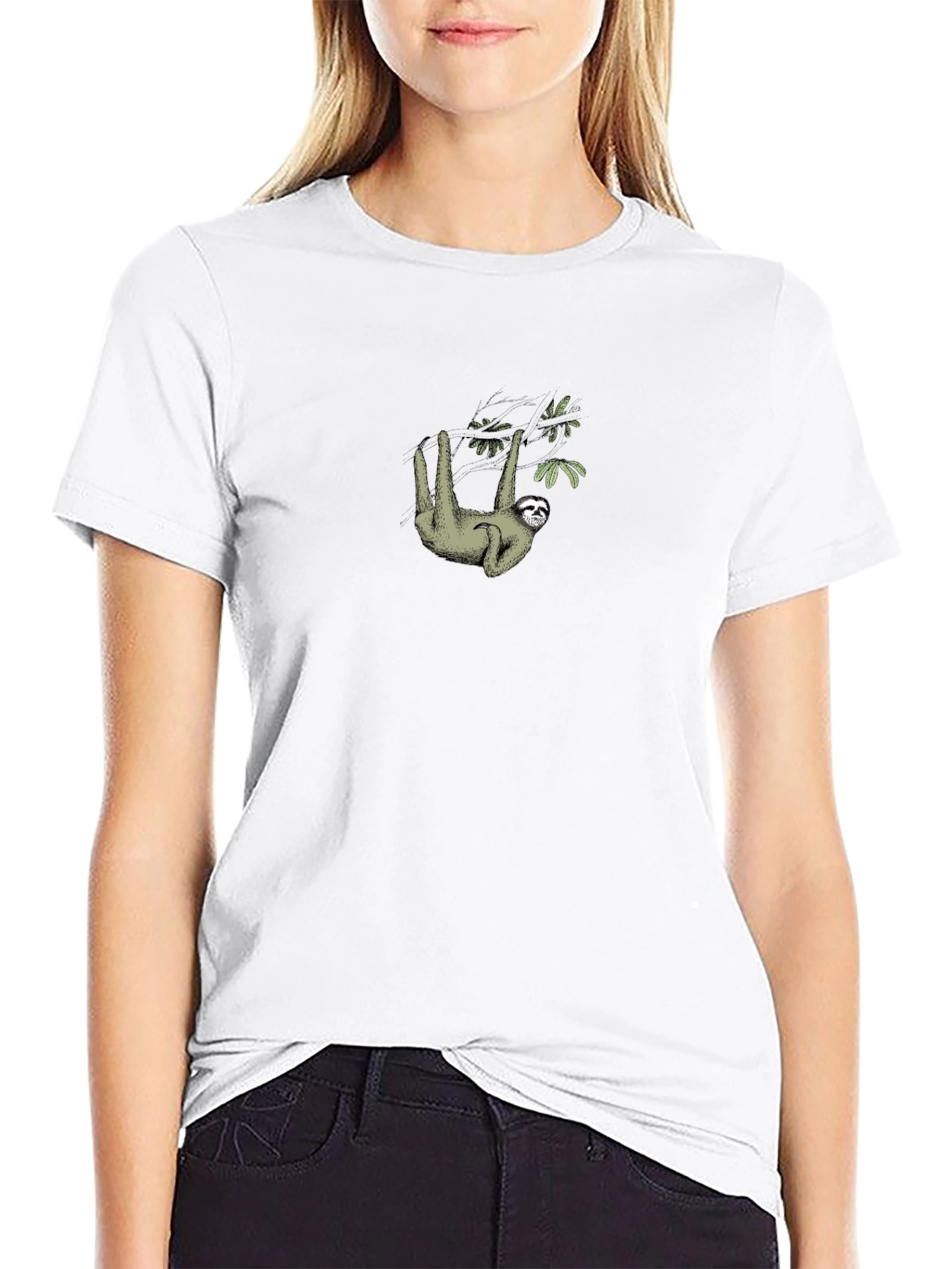 Sloth Hanging From Tree Branch Graphic Tee