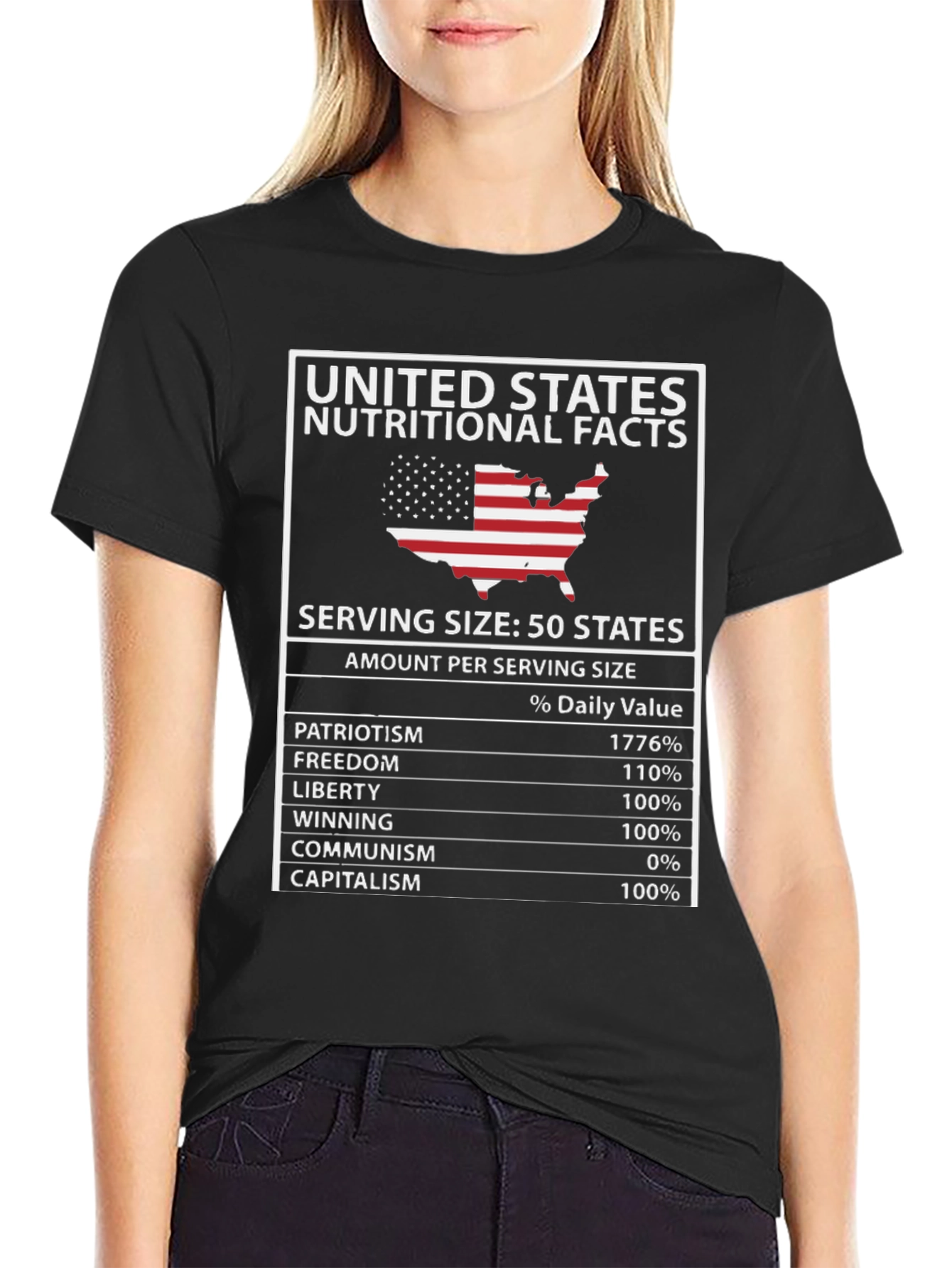 United States Nutritional Facts Funny T-Shirt