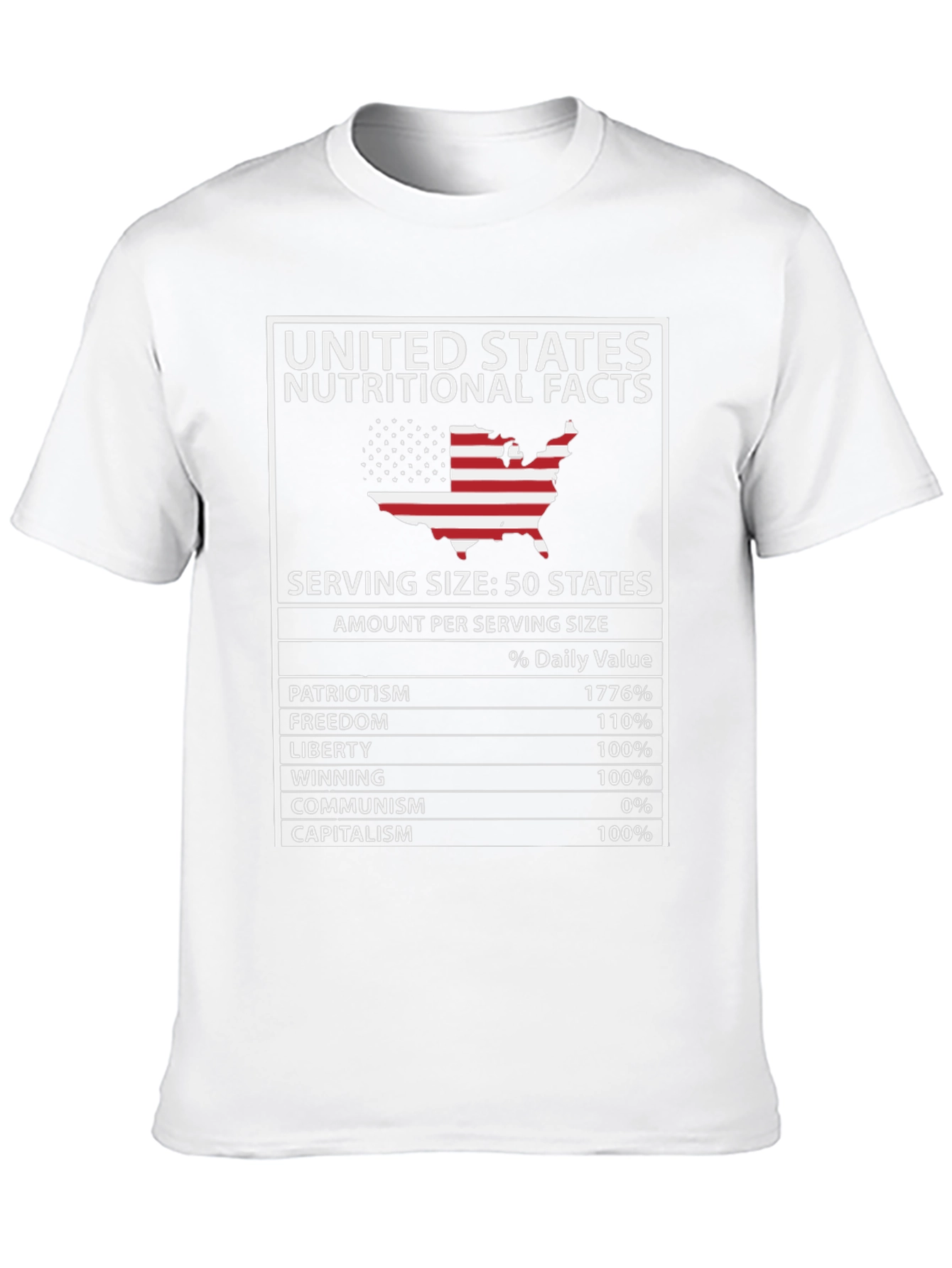 United States Nutritional Facts Funny T-Shirt