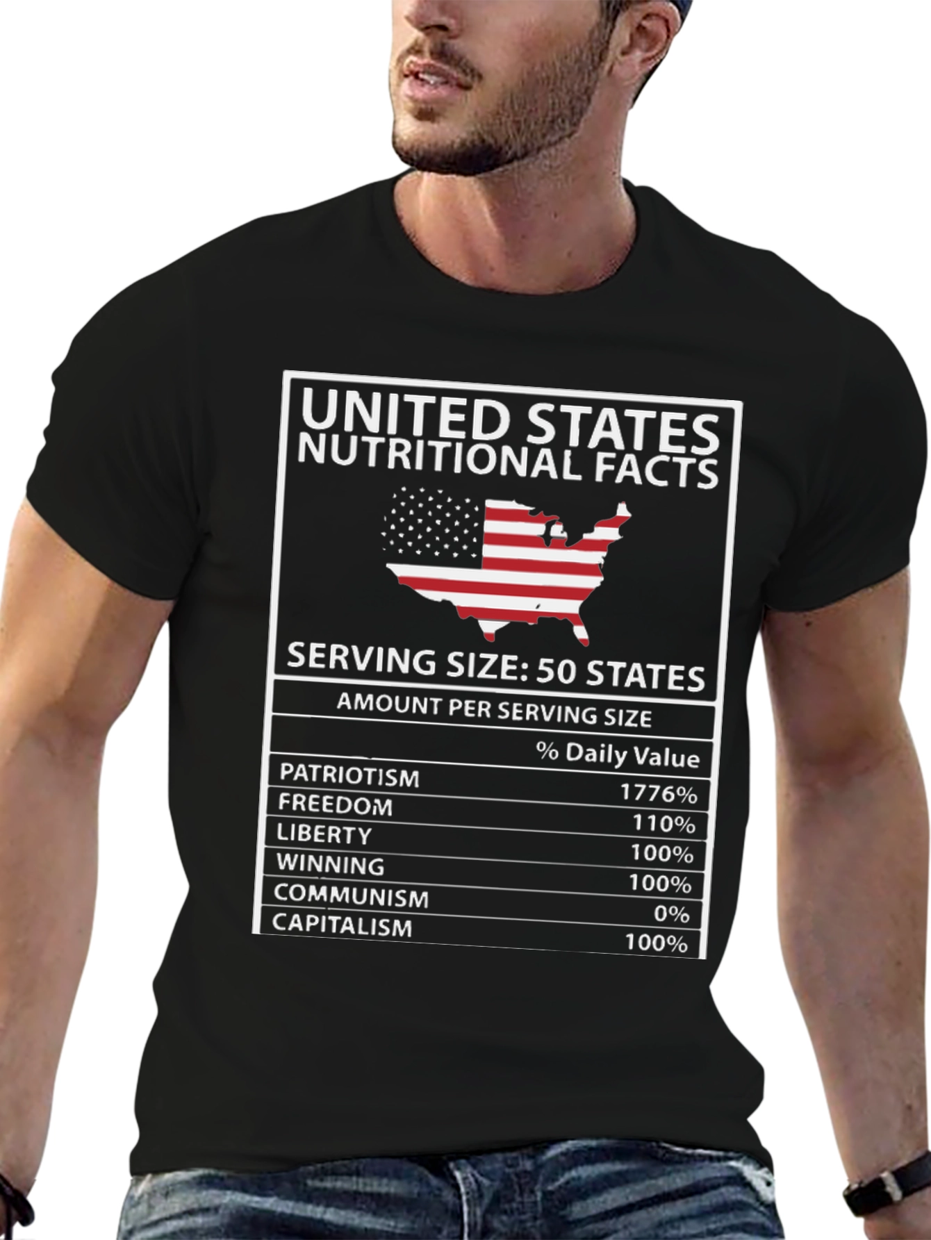 United States Nutritional Facts Funny T-Shirt