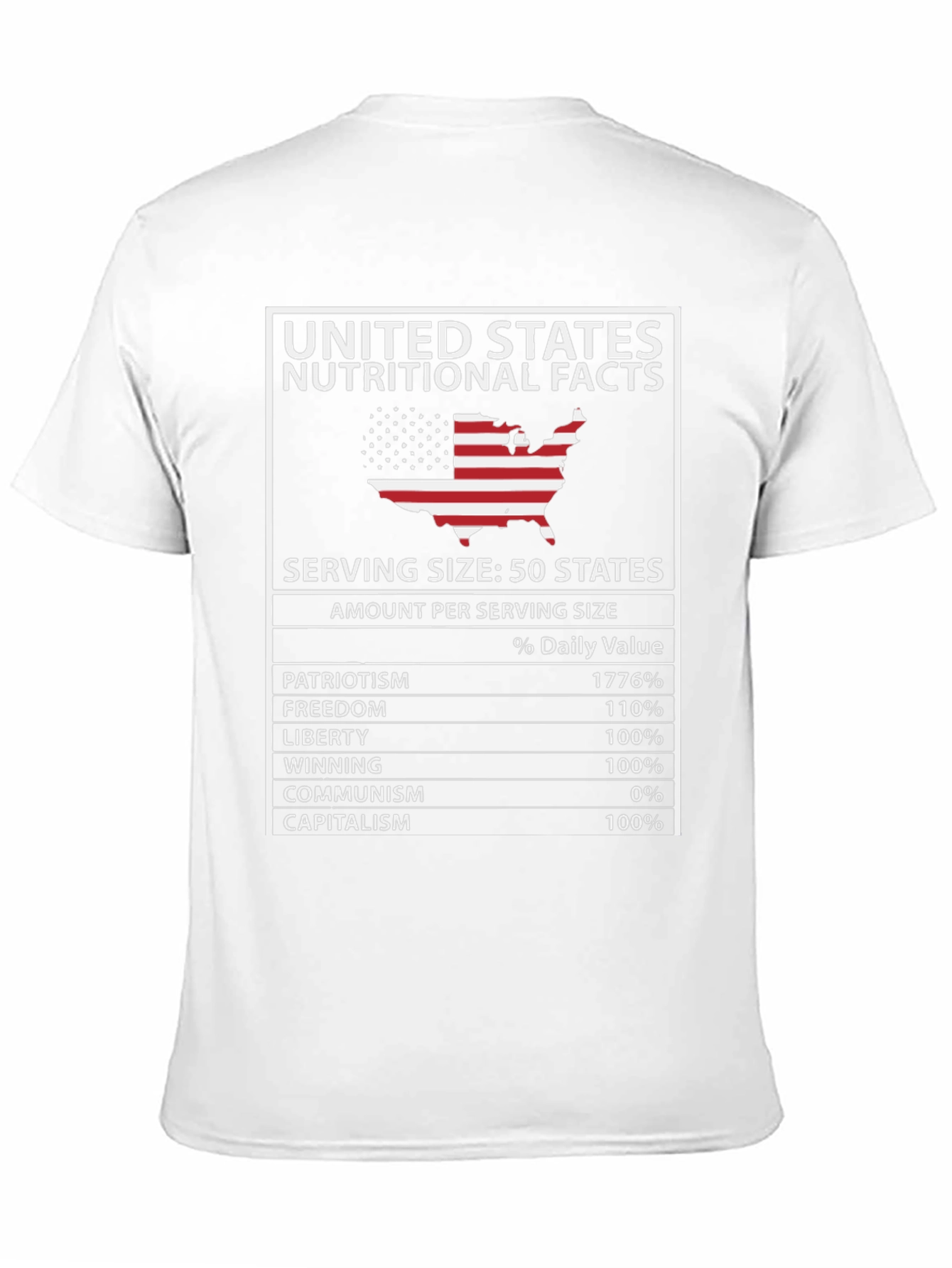 United States Nutritional Facts Funny T-Shirt