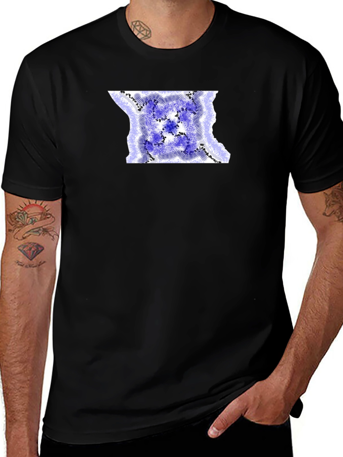 Abstract Design Black T-Shirt