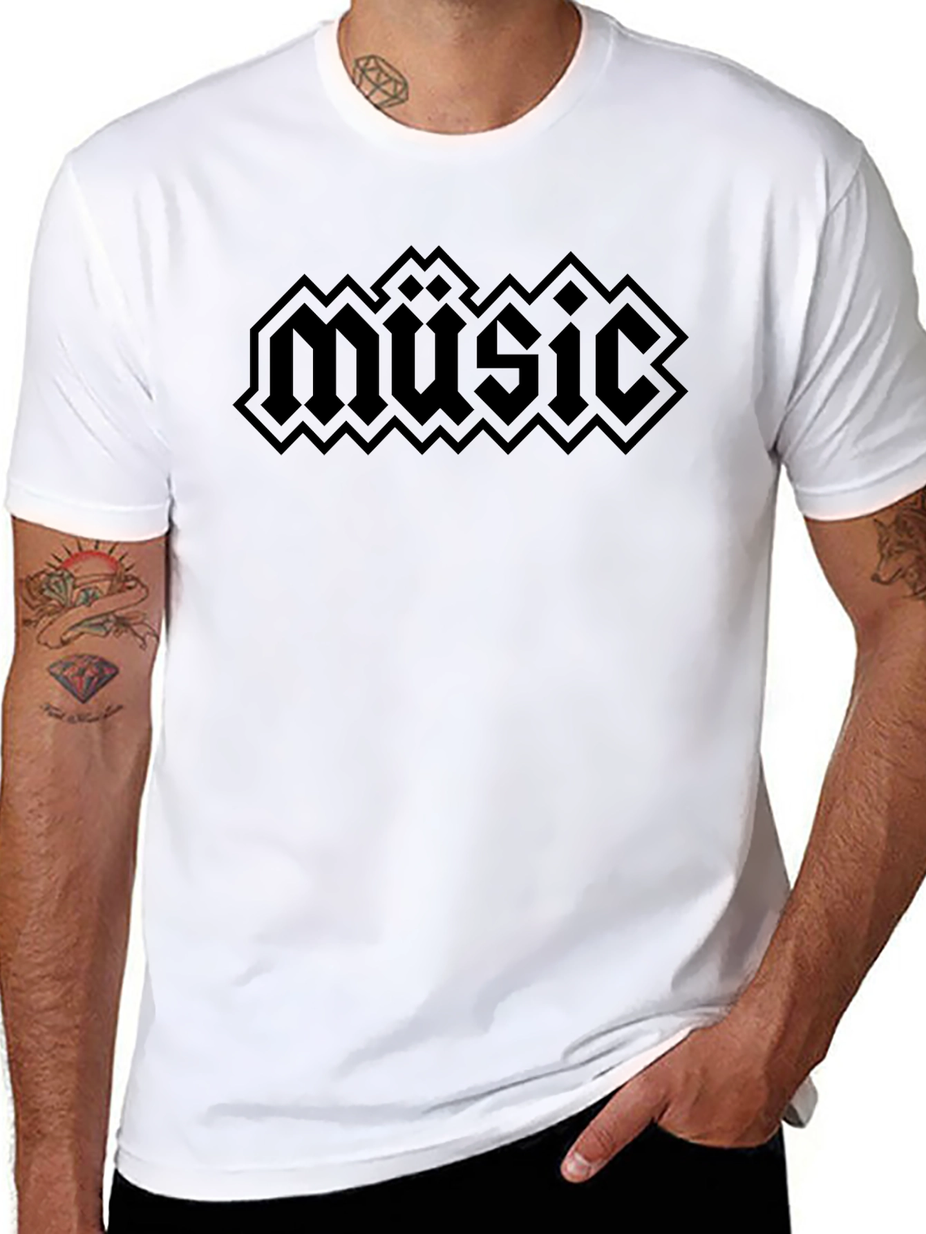 Black Music Graphic Tee - Dark Aesthetic T-Shirt
