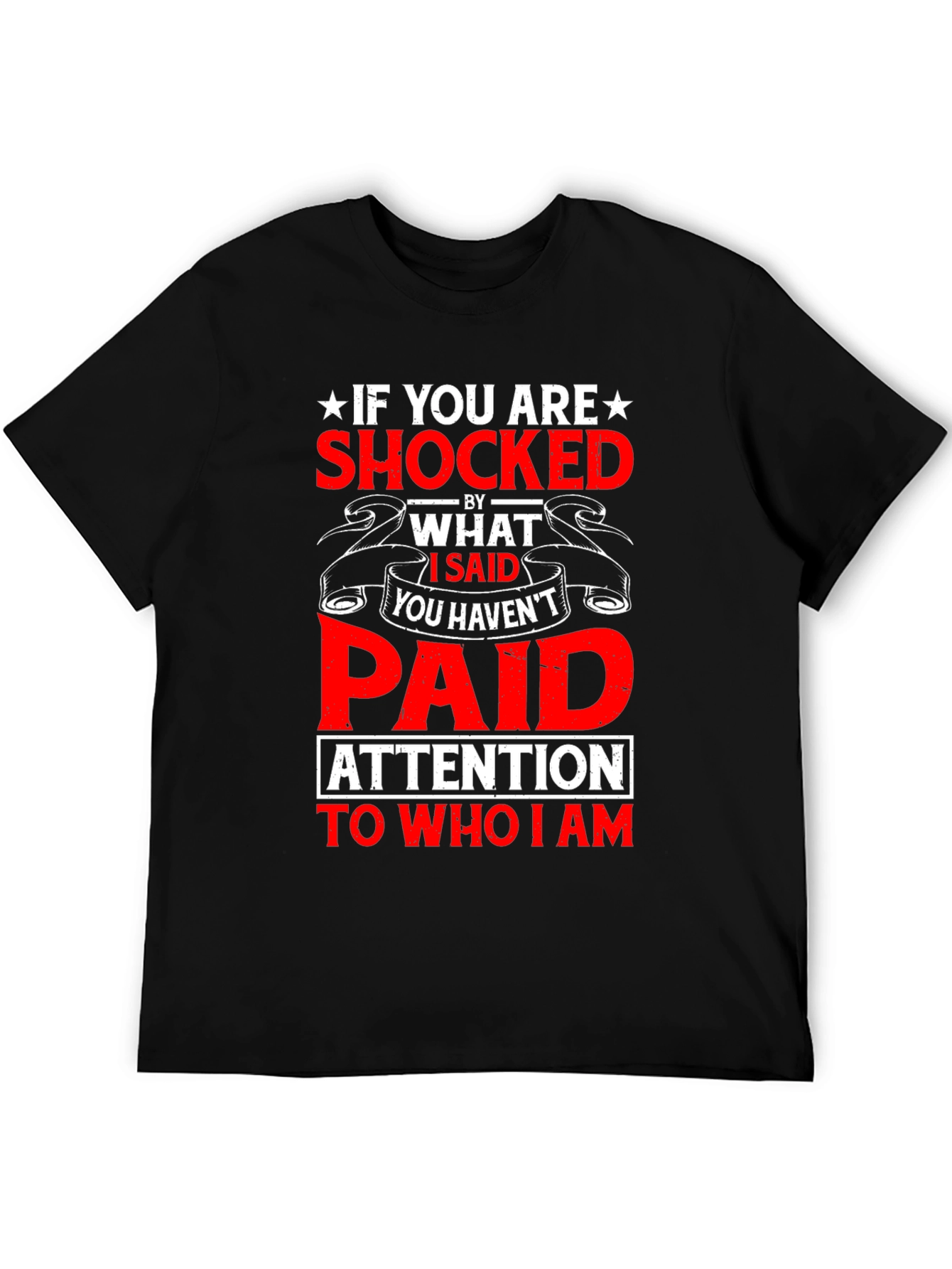 Shocked? Graphic Print Mens Black T-Shirt