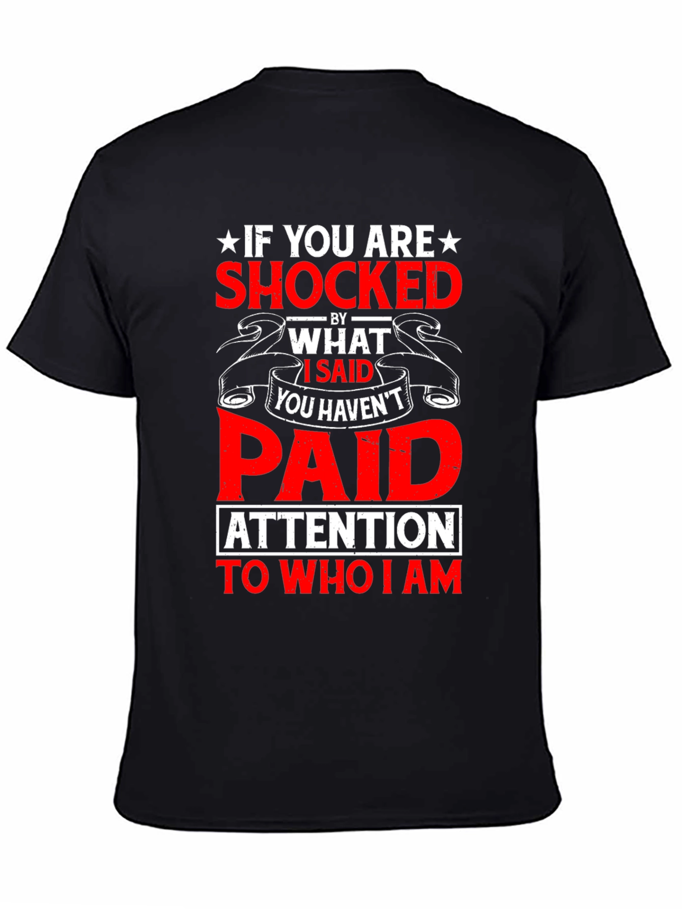 Shocked? Graphic Print Mens Black T-Shirt