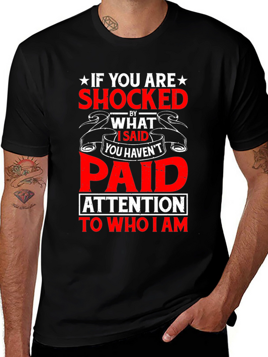 Shocked? Graphic Print Mens Black T-Shirt