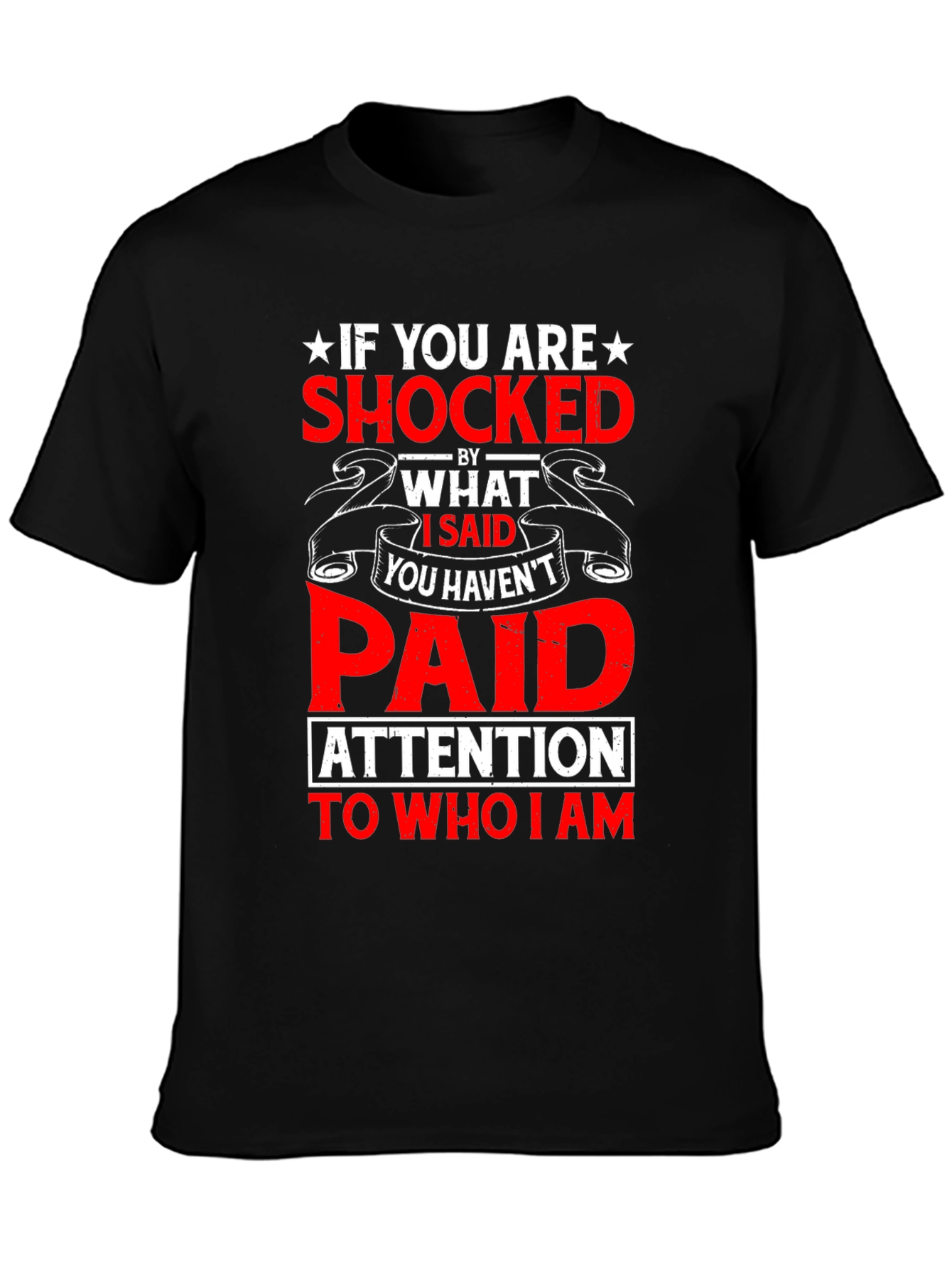 Shocked? Graphic Print Mens Black T-Shirt