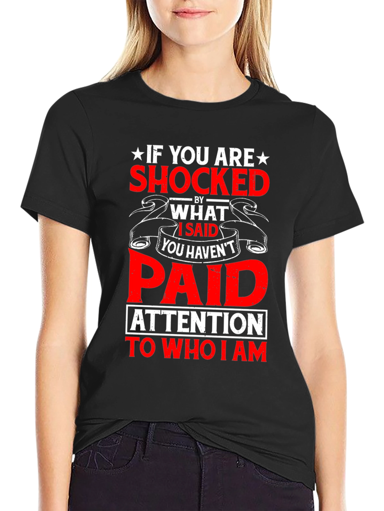 Shocked? Graphic Print Mens Black T-Shirt
