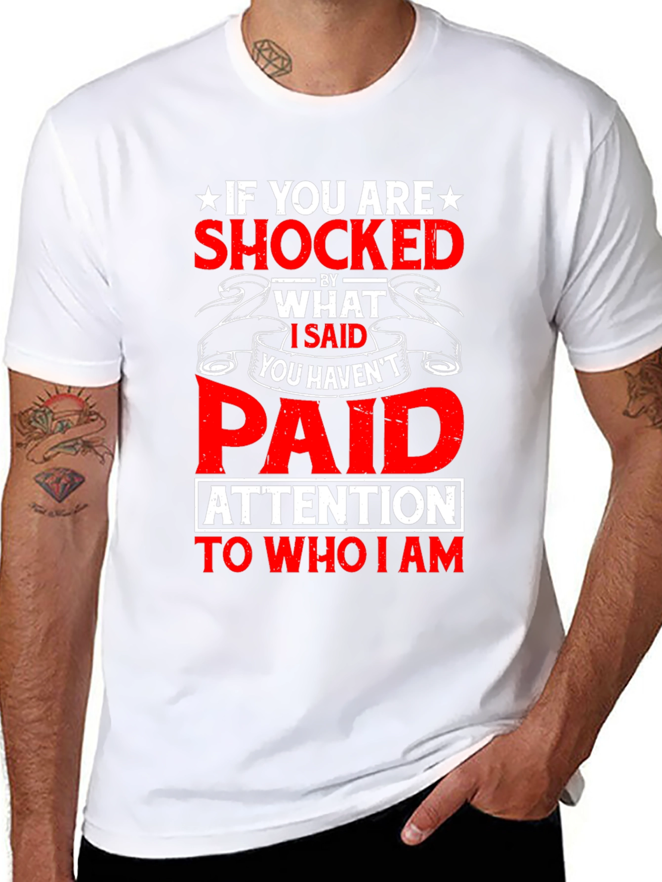 Shocked? Graphic Print Mens Black T-Shirt