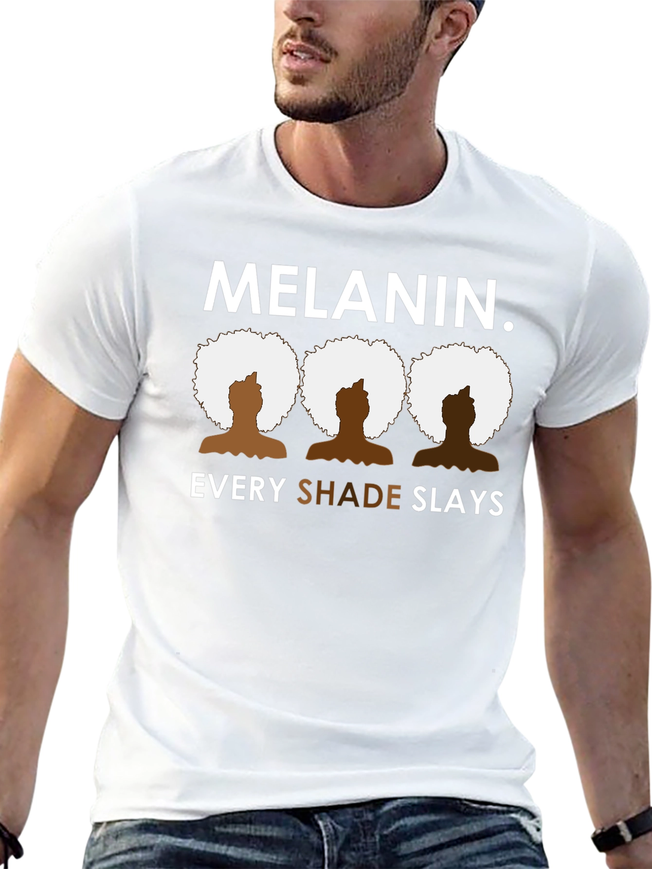 Melanin Every Shade Slays Black Graphic Tee