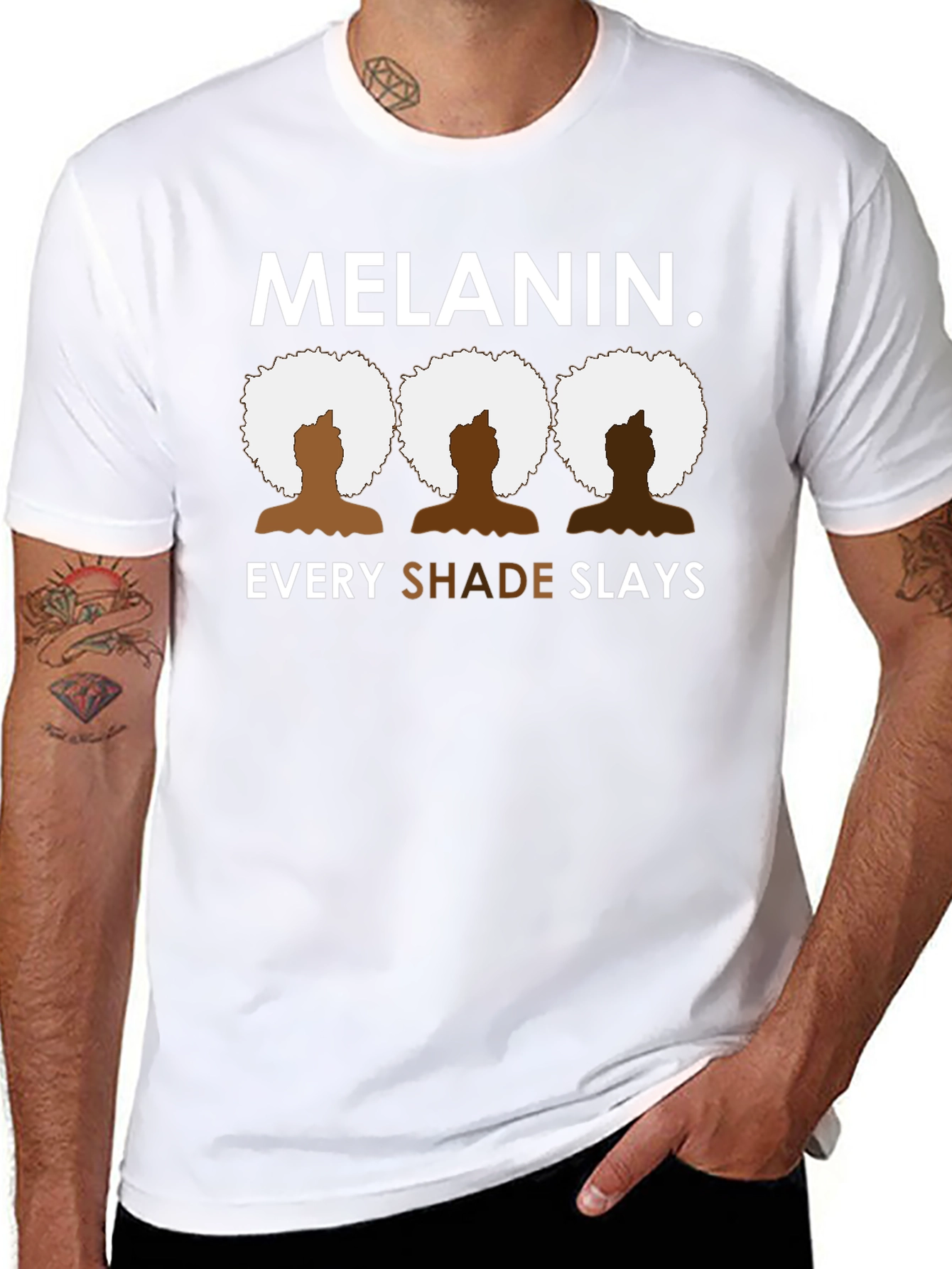Melanin Every Shade Slays Black Graphic Tee