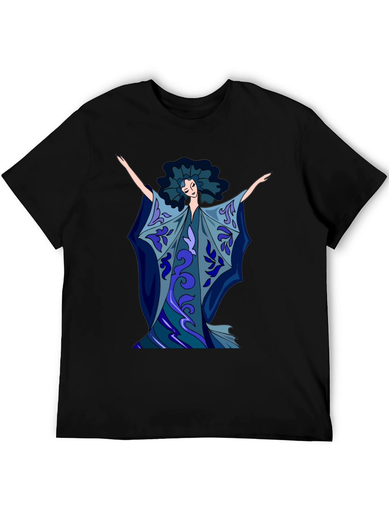 Artistic Print Black T-Shirt