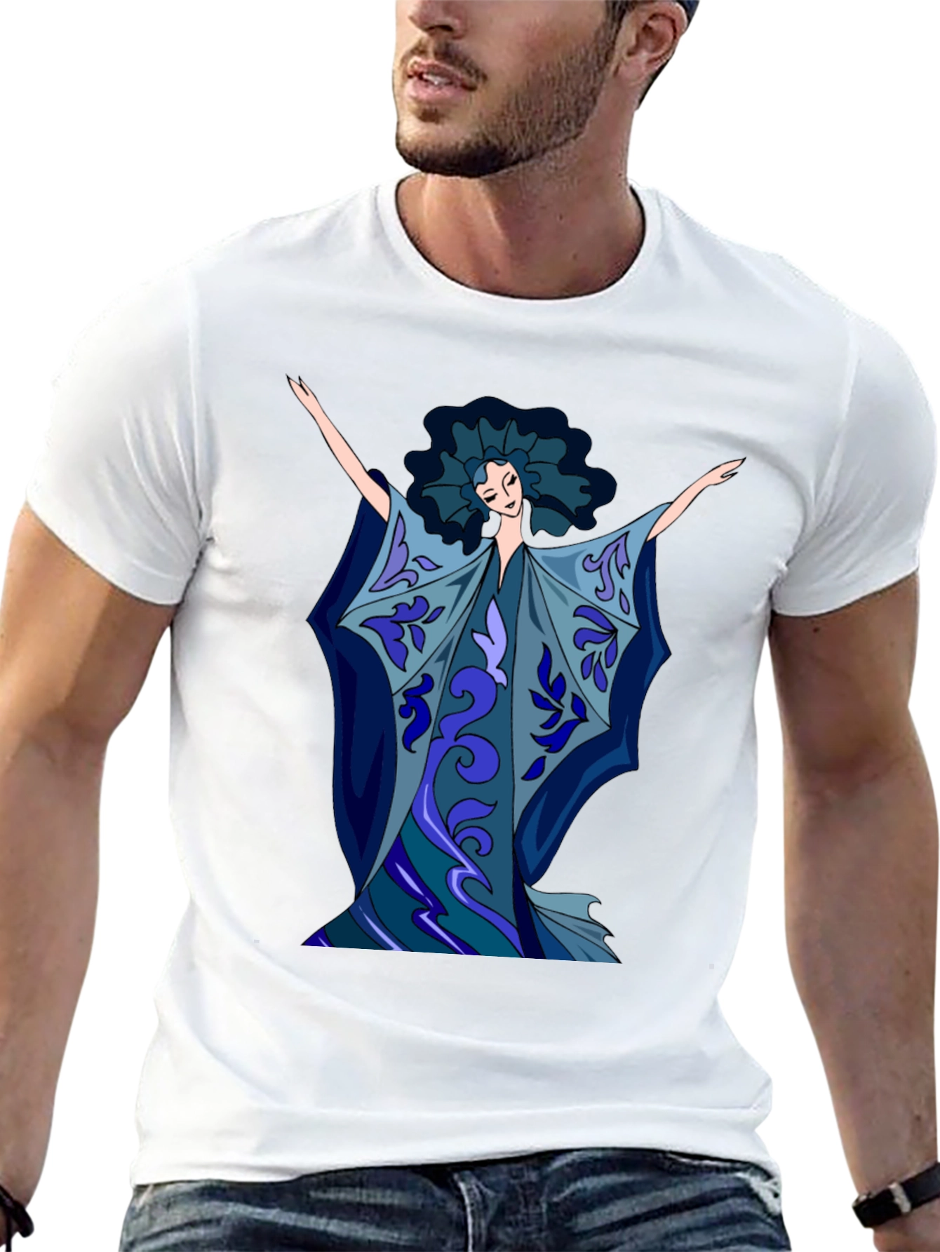 Artistic Print Black T-Shirt