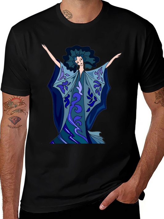 Artistic Print Black T-Shirt