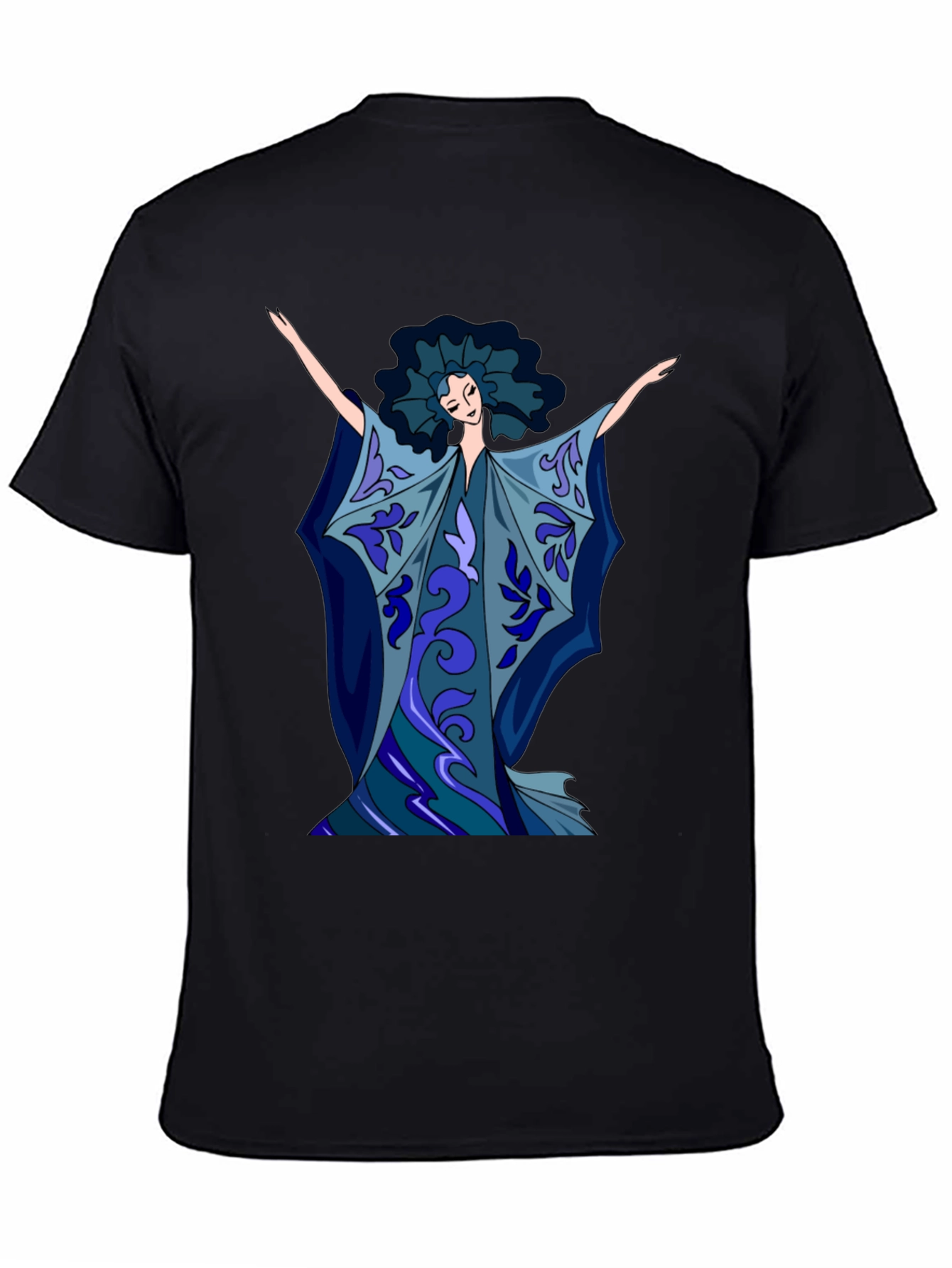 Artistic Print Black T-Shirt