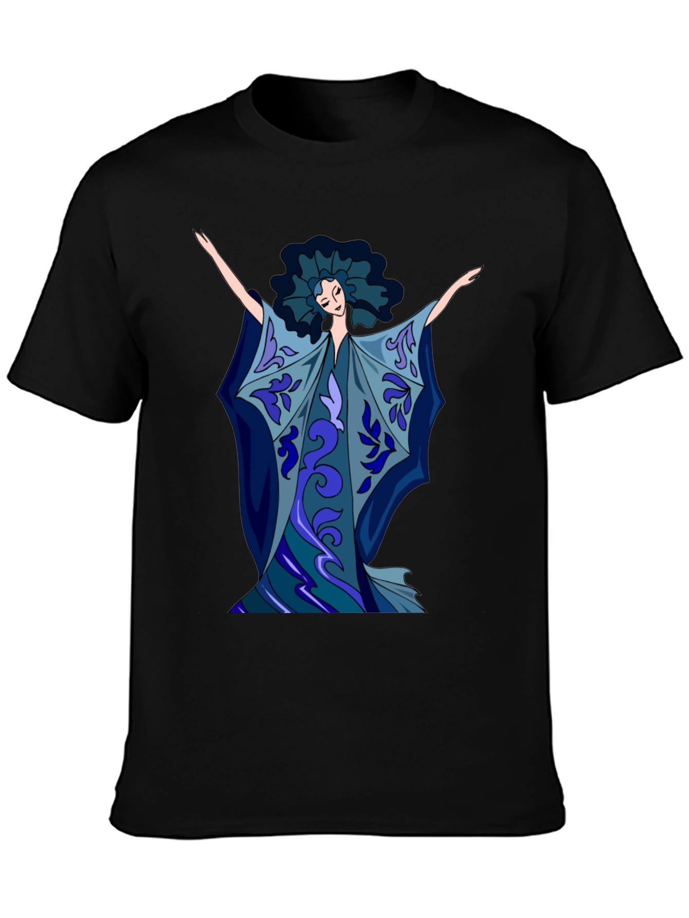 Artistic Print Black T-Shirt