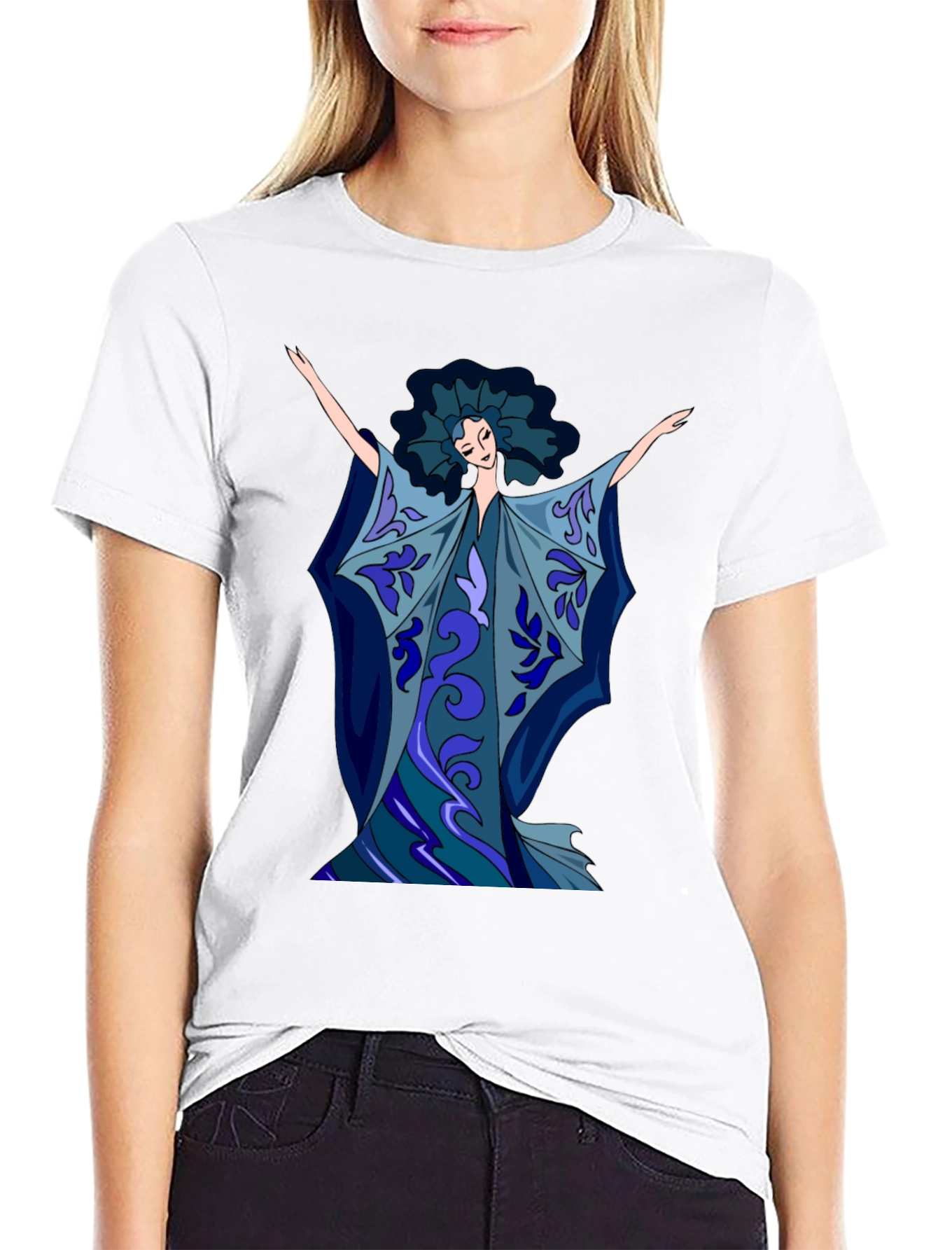 Artistic Print Black T-Shirt