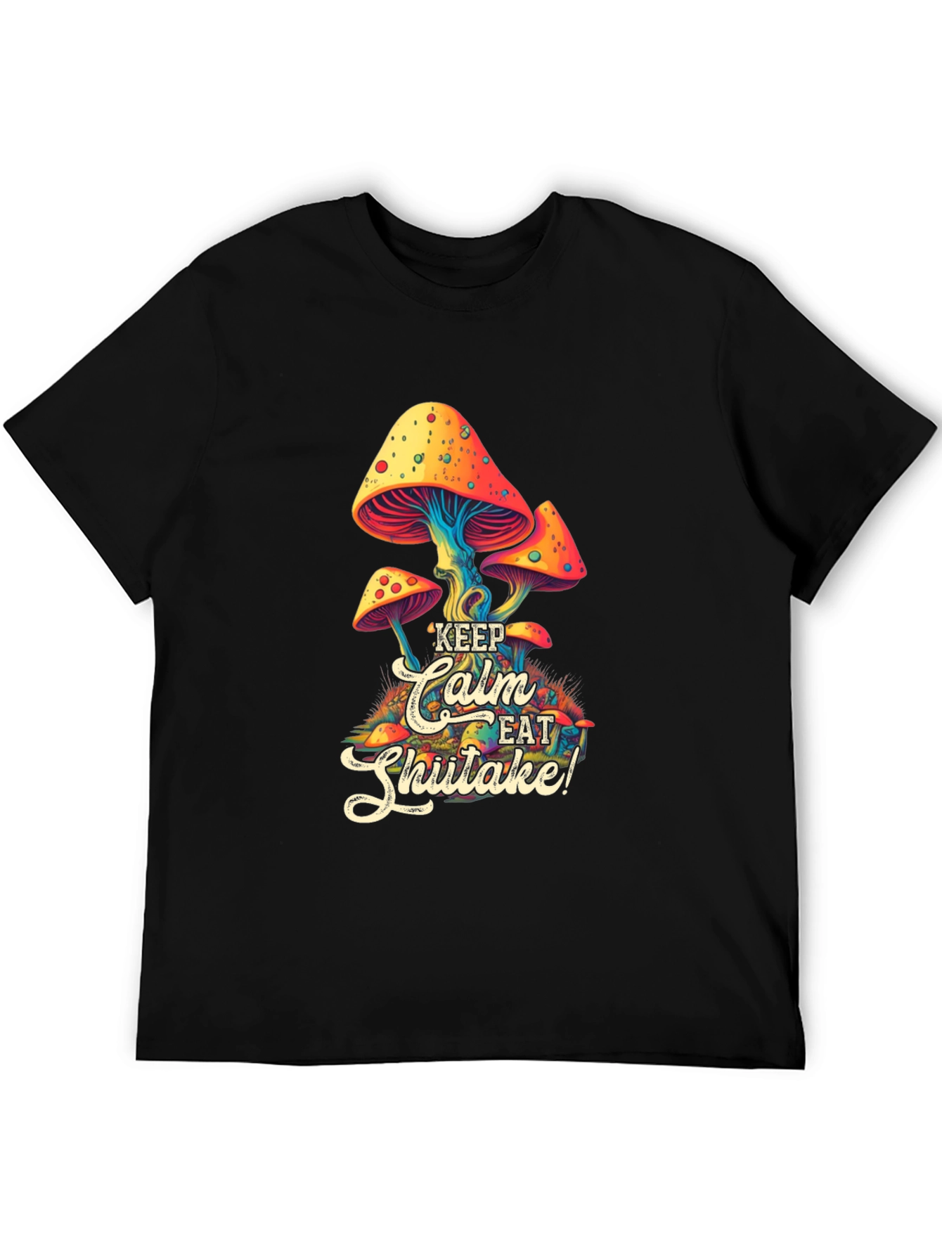 Keep Calm Eat Shiitake Mushroom Graphic Tee
