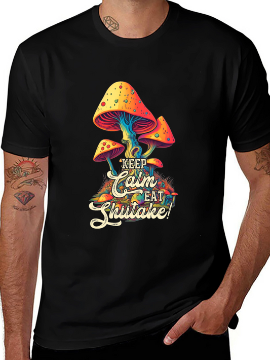 Keep Calm Eat Shiitake Mushroom Graphic Tee