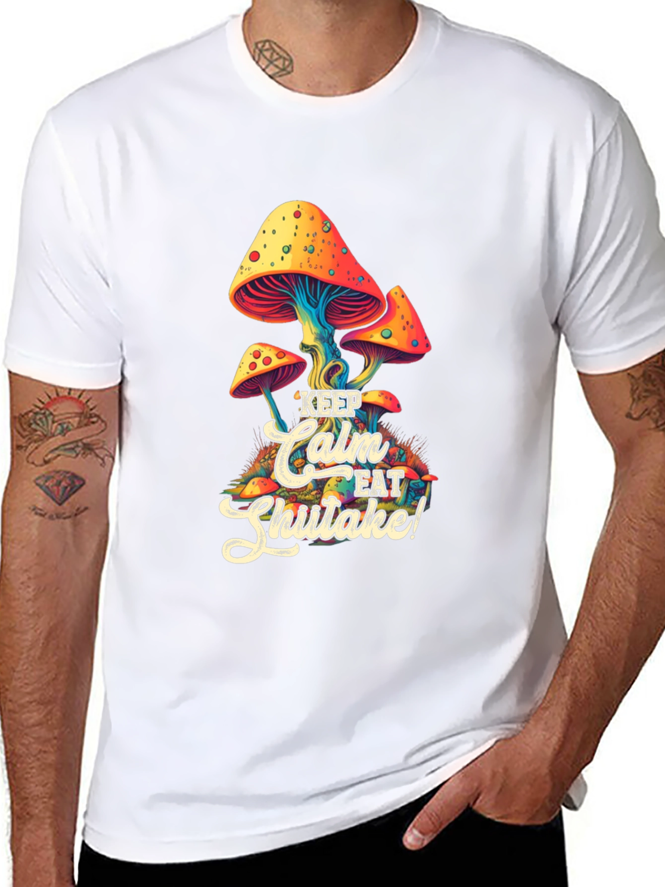 Keep Calm Eat Shiitake Mushroom Graphic Tee