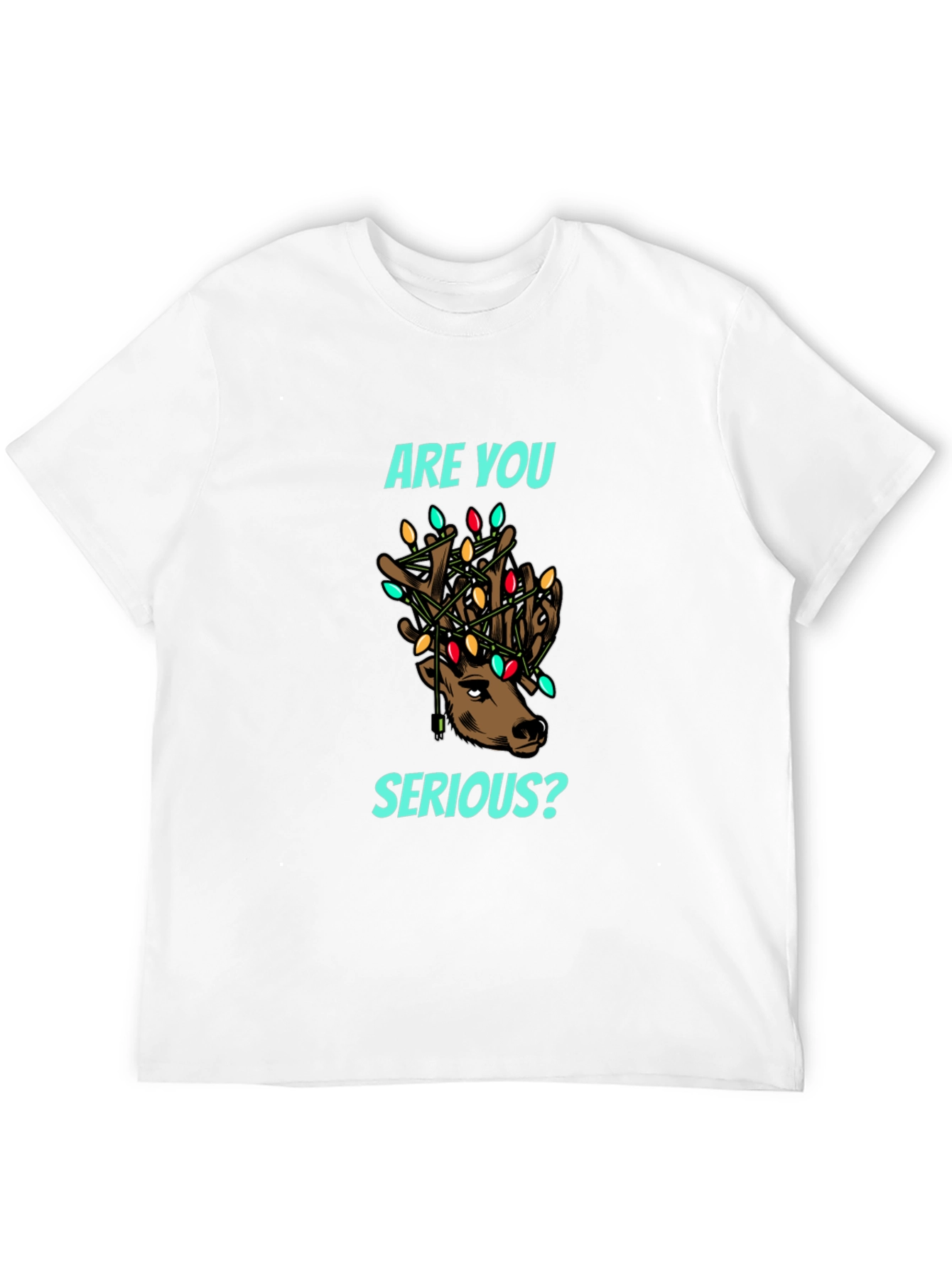 Are You Serious? Reindeer Christmas Lights T-Shirt
