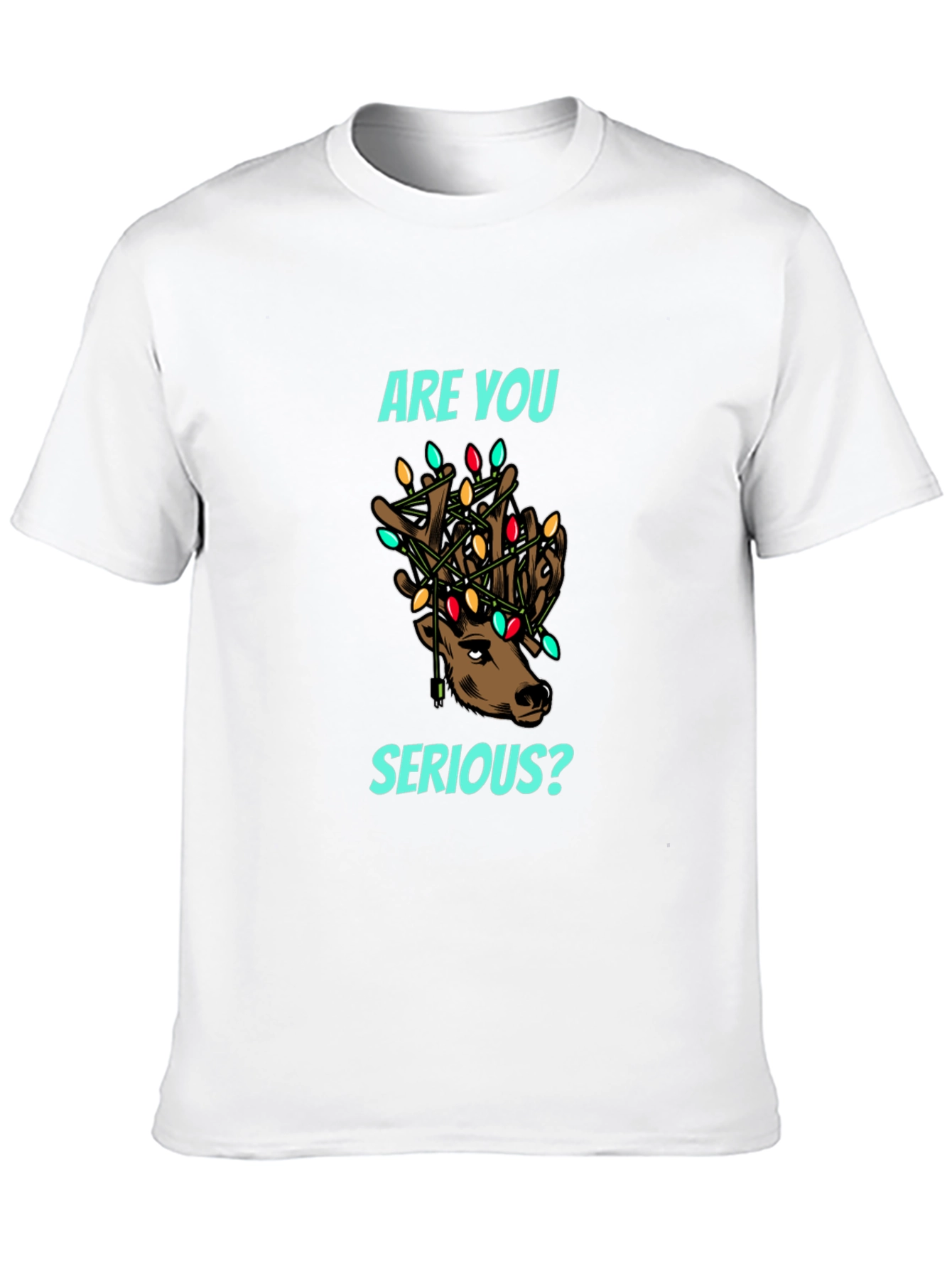 Are You Serious? Reindeer Christmas Lights T-Shirt