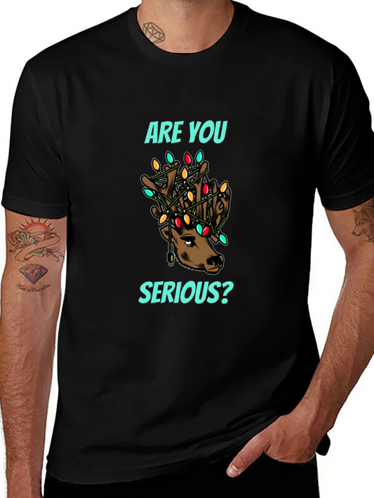 Are You Serious? Reindeer Christmas Lights T-Shirt