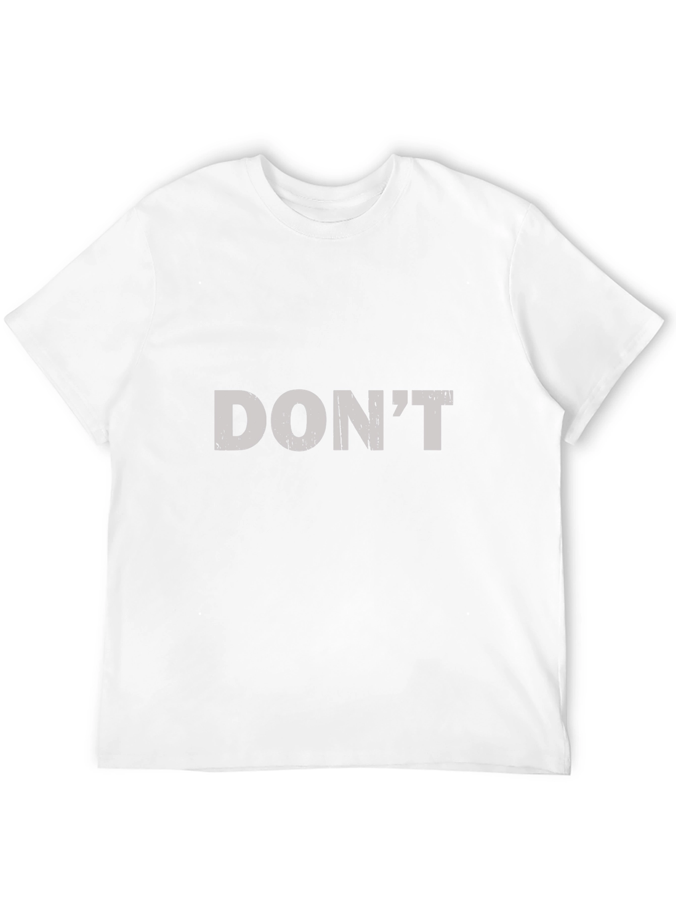 Distressed Graphic Tee - DONT Slogan T-Shirt