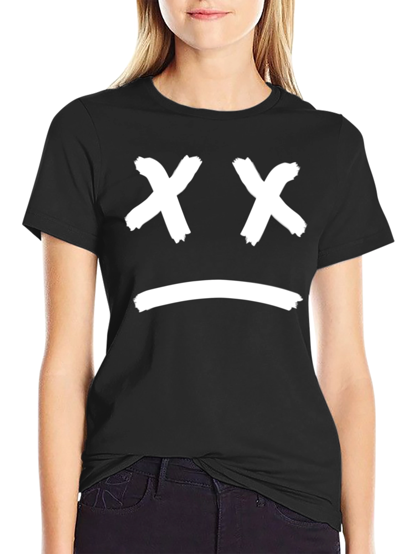 Sad Face Graphic Tee - Unisex Cotton T-Shirt