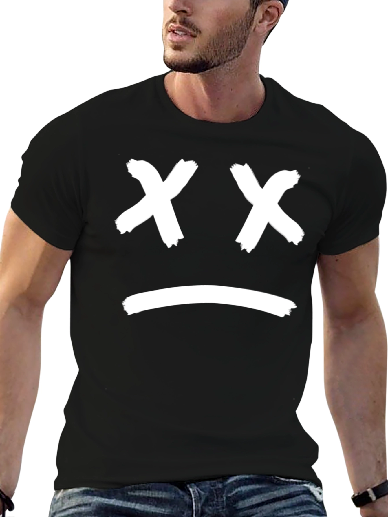 Sad Face Graphic Tee - Unisex Cotton T-Shirt