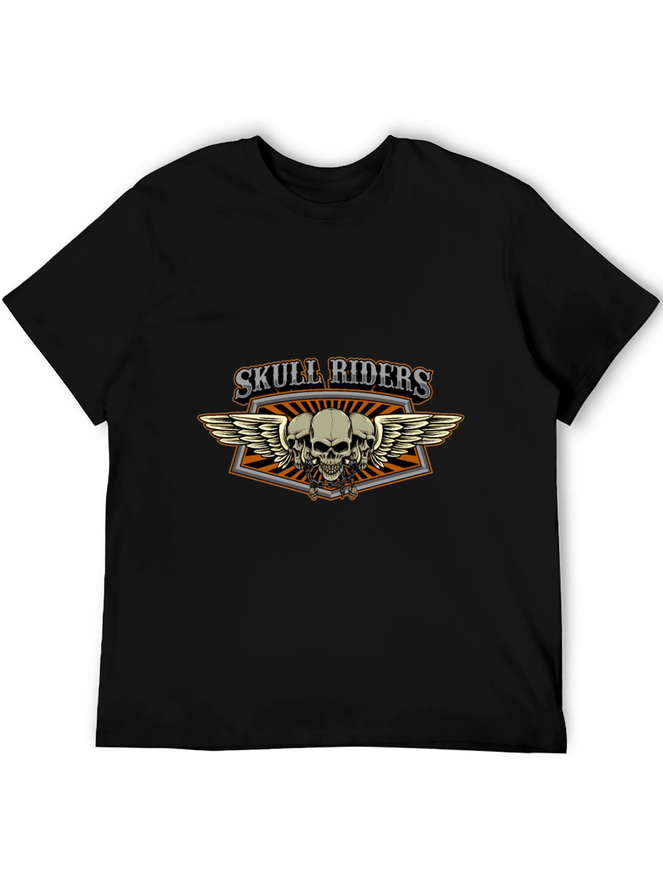 Skull Riders Graphic Print Black T-Shirt