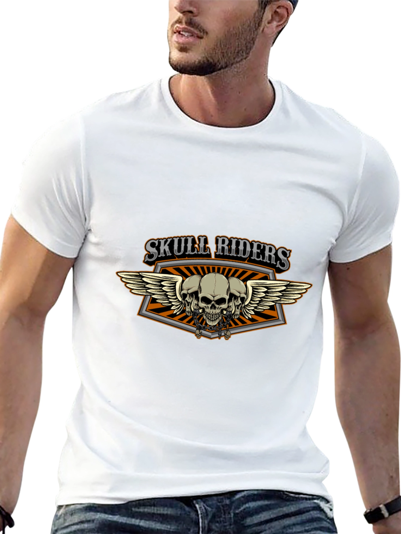 Skull Riders Graphic Print Black T-Shirt