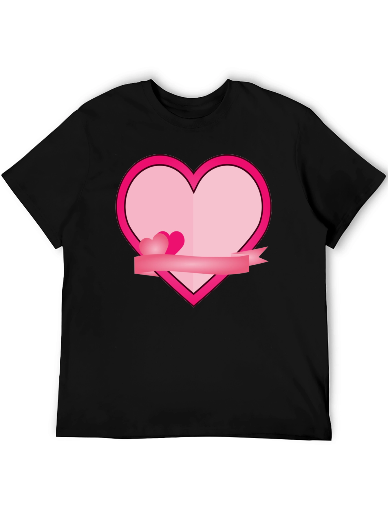 Heart Graphic Black T-Shirt - Love & Romance
