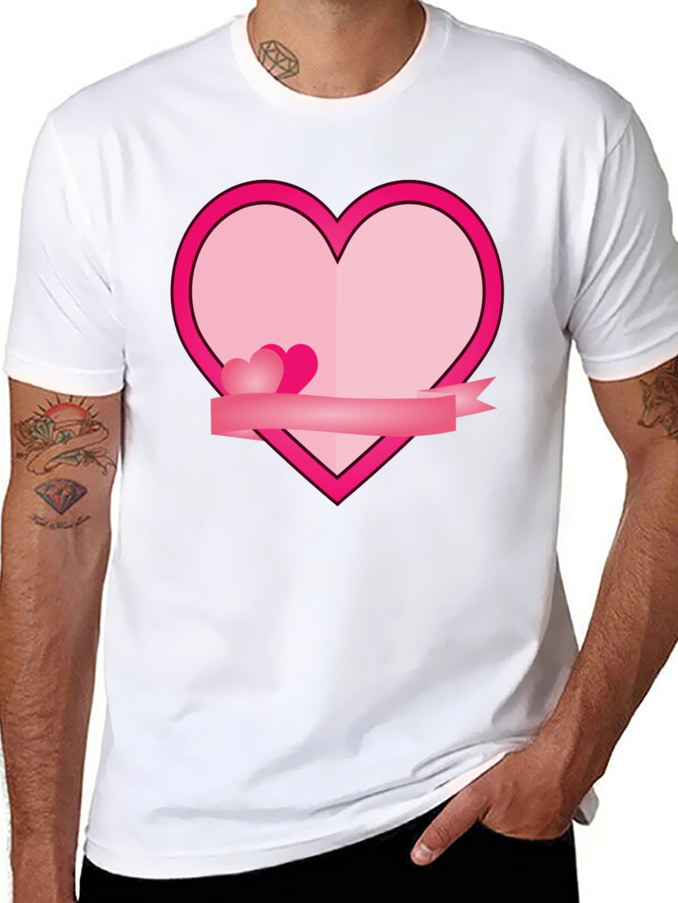 Heart Graphic Black T-Shirt - Love & Romance