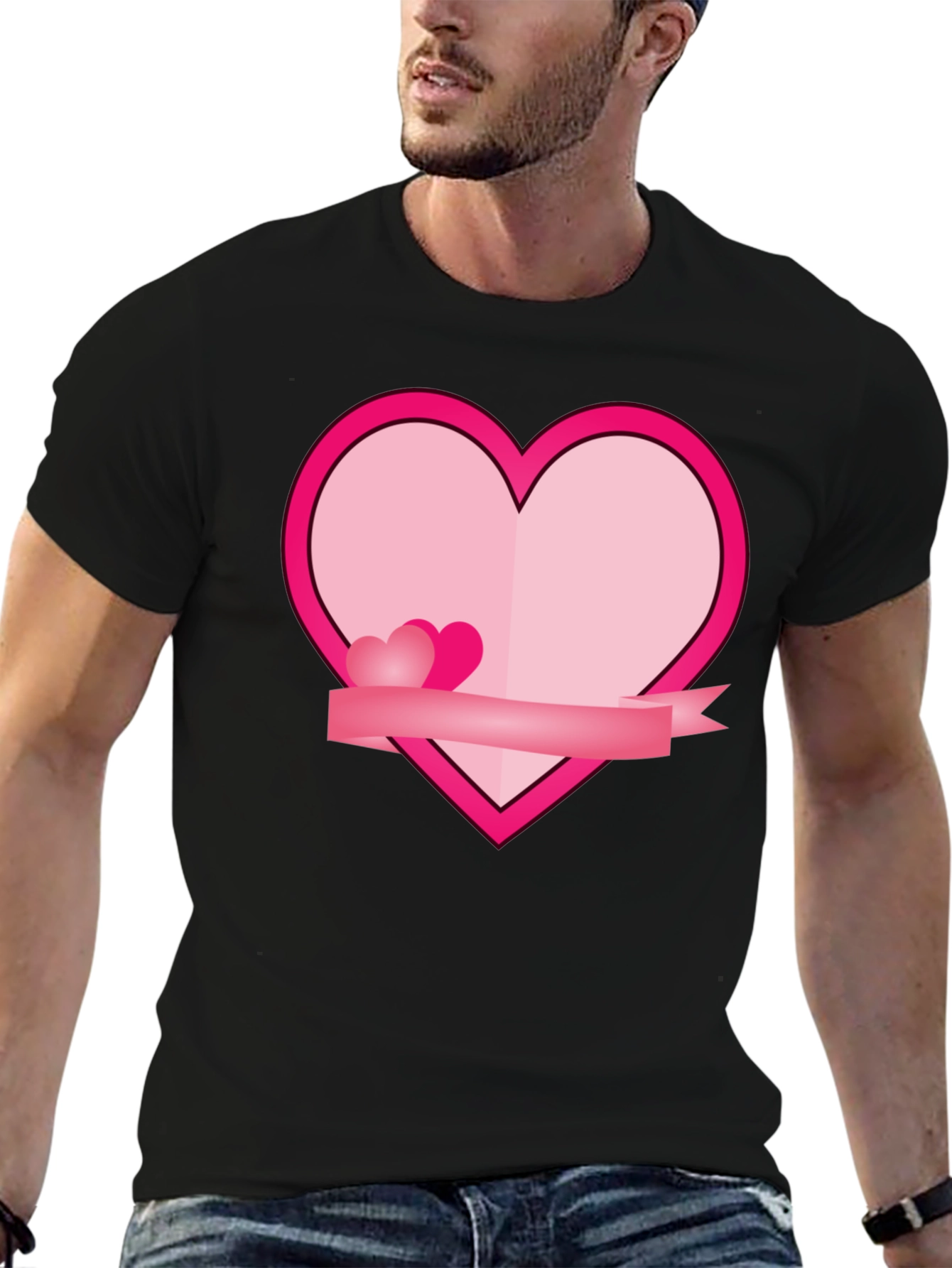 Heart Graphic Black T-Shirt - Love & Romance