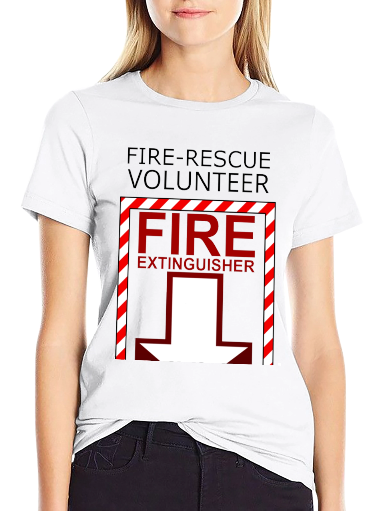 Fire Rescue Volunteer T-Shirt: Fire Extinguisher Graphic Tee