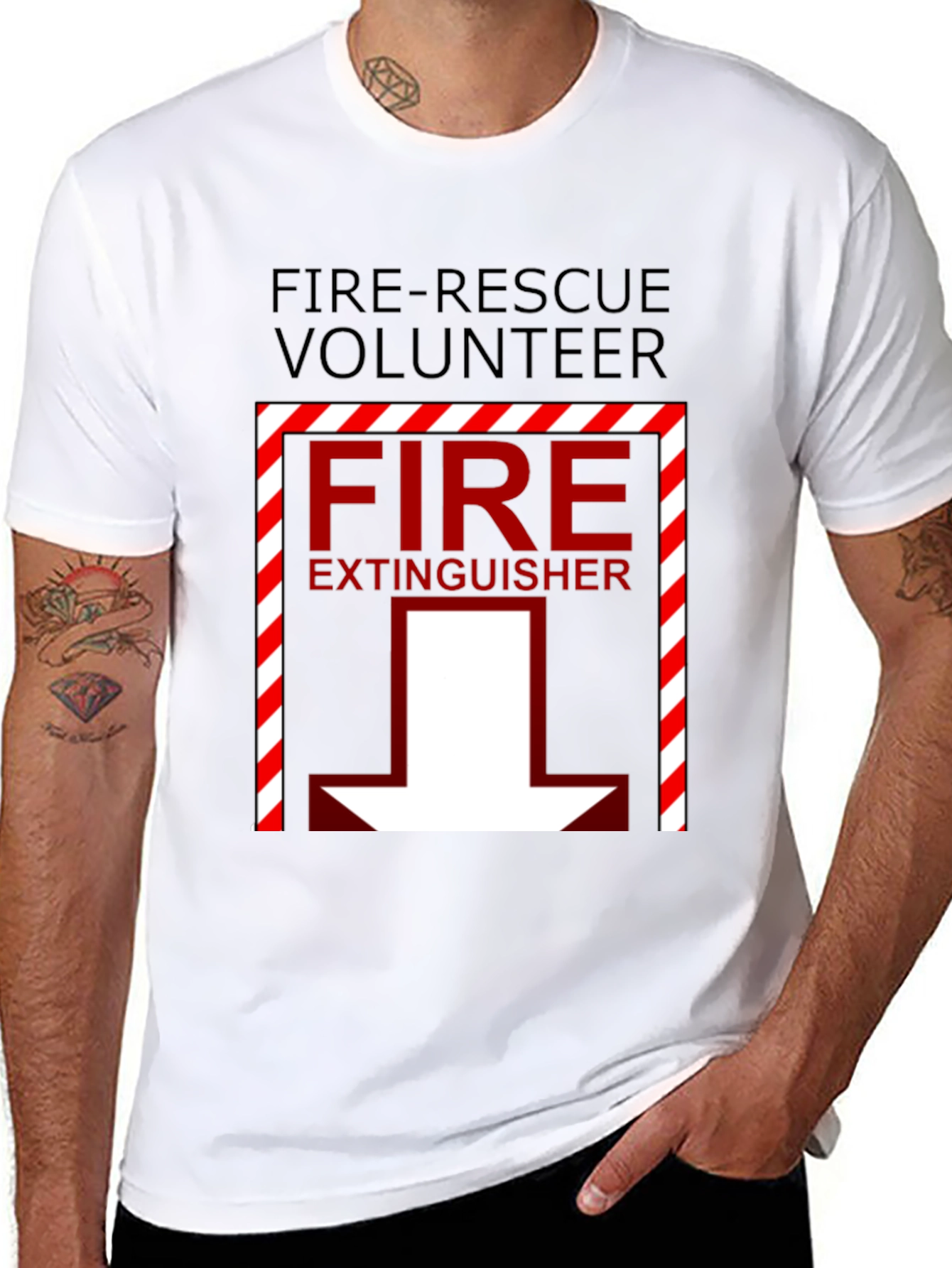 Fire Rescue Volunteer T-Shirt: Fire Extinguisher Graphic Tee